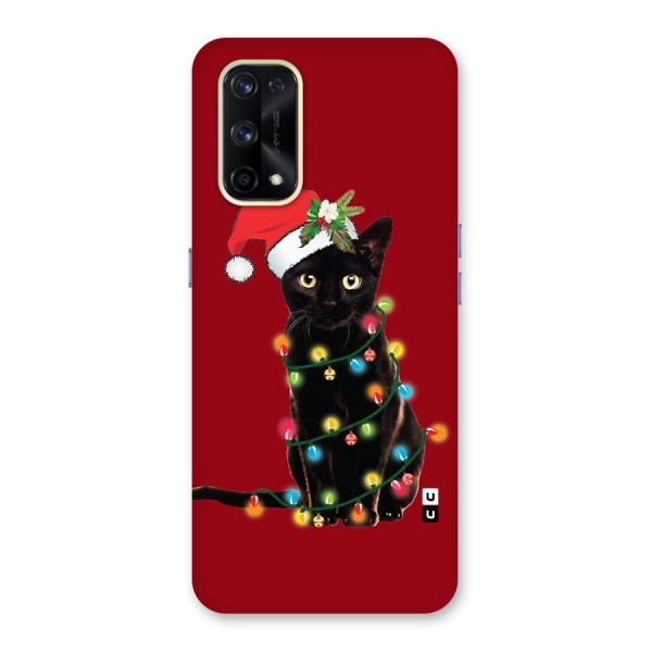 Christmas Cap Cute Cat Glass Back Case for Realme X7 Pro