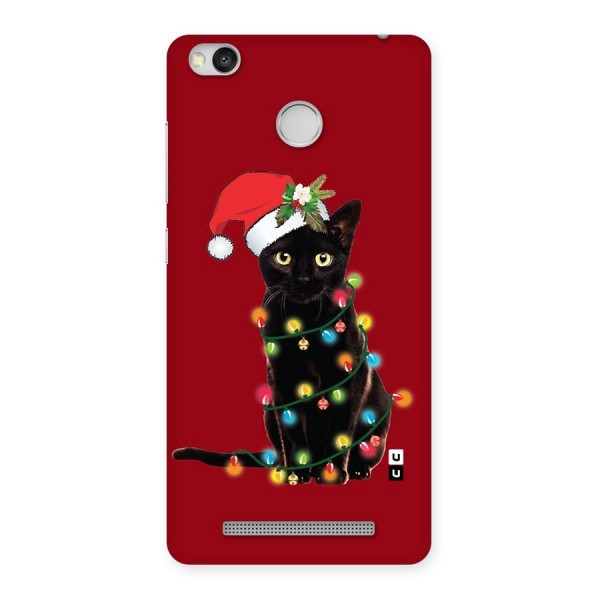 Christmas Cap Cute Cat Back Case for Redmi 3S Prime