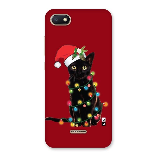 Christmas Cap Cute Cat Back Case for Redmi 6A