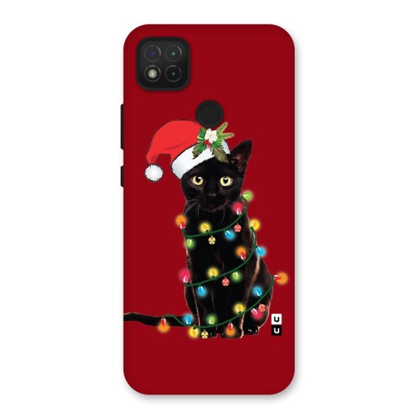 Christmas Cap Cute Cat Back Case for Redmi 9