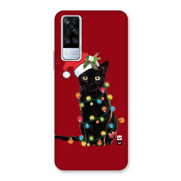 Christmas Cap Cute Cat Back Case for Vivo Y51