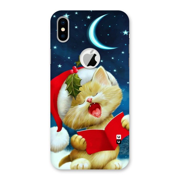 Christmas Cat Back Case for iPhone XS Logo Cut