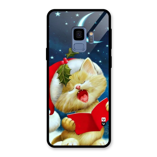 Christmas Cat Glass Back Case for Galaxy S9