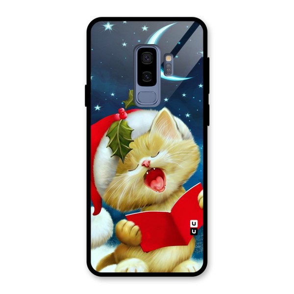 Christmas Cat Glass Back Case for Galaxy S9 Plus