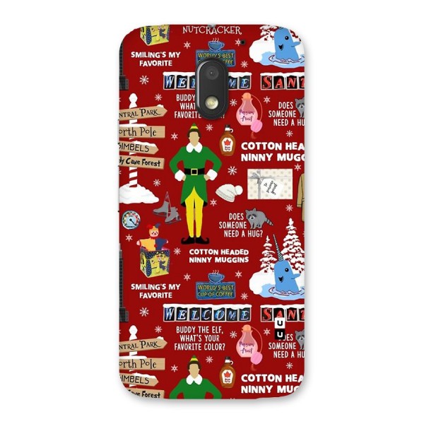 Christmas Cute Doodles Back Case for Moto E3 Power