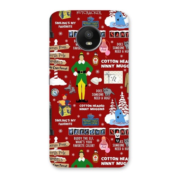 Christmas Cute Doodles Back Case for Moto E4 Plus