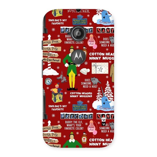 Christmas Cute Doodles Back Case for Moto E 2nd Gen