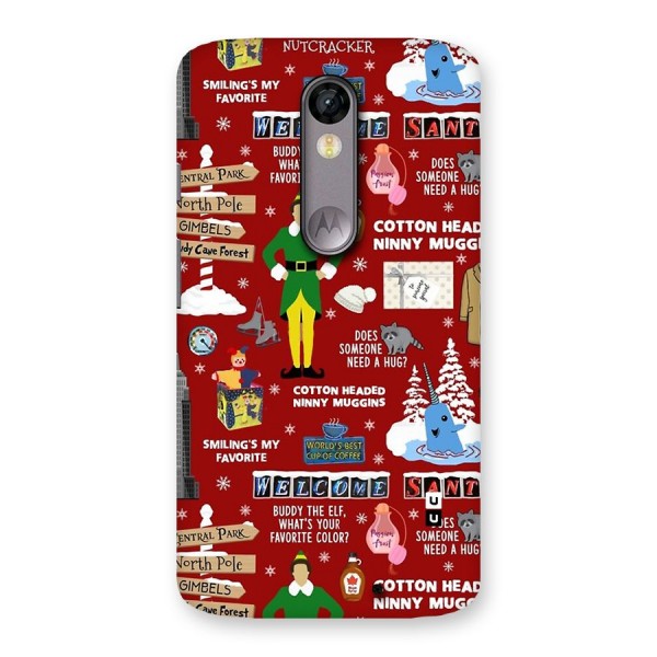 Christmas Cute Doodles Back Case for Moto X Force