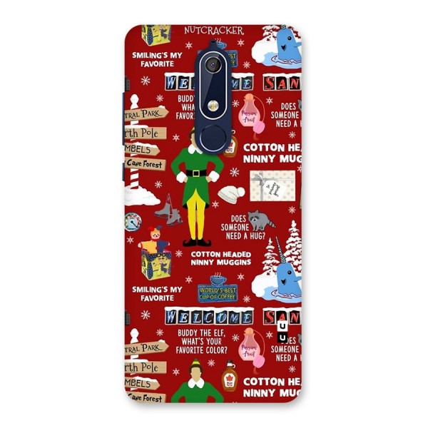 Christmas Cute Doodles Back Case for Nokia 5.1