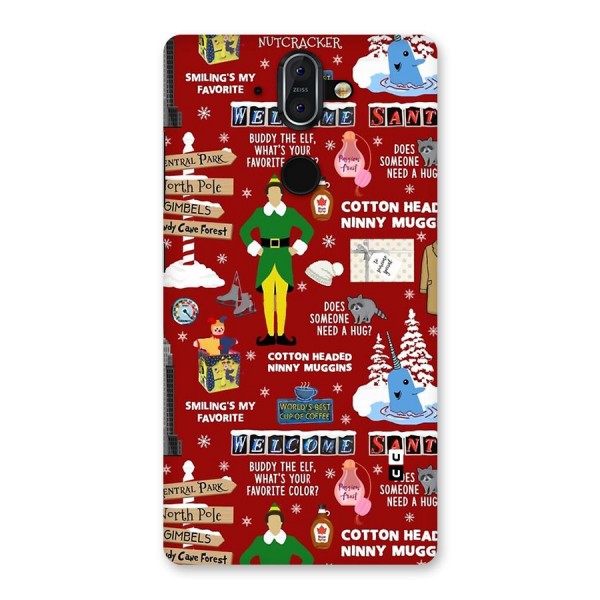 Christmas Cute Doodles Back Case for Nokia 8 Sirocco