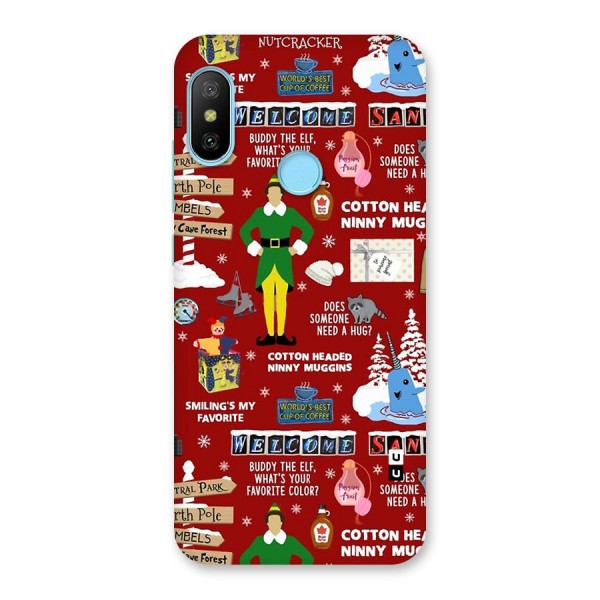 Christmas Cute Doodles Back Case for Redmi 6 Pro