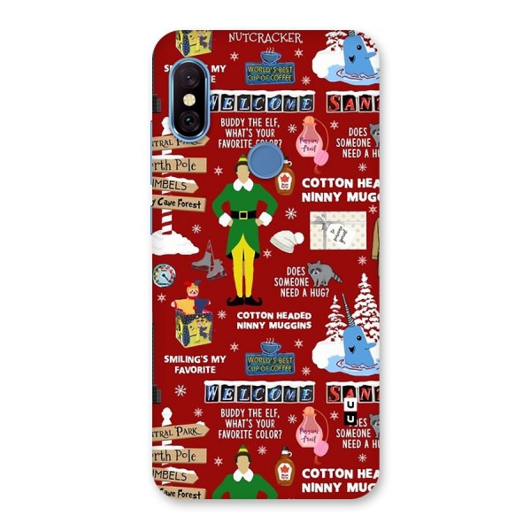 Christmas Cute Doodles Back Case for Redmi Note 6 Pro