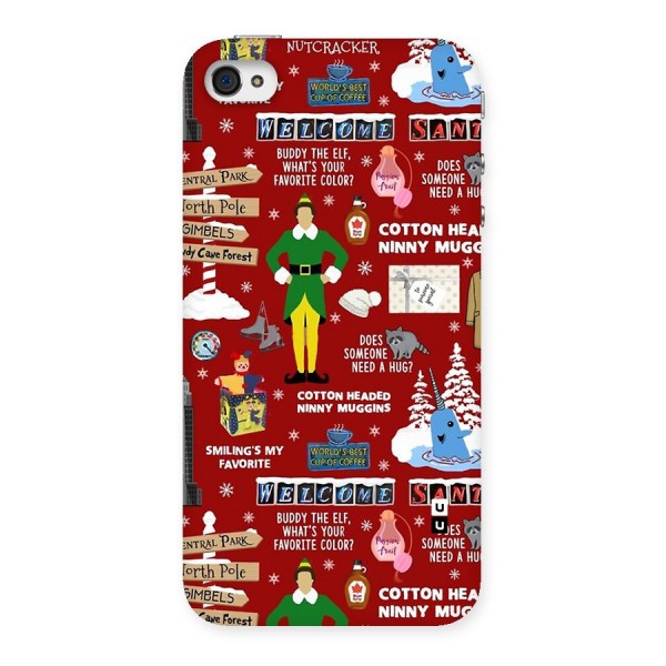 Christmas Cute Doodles Back Case for iPhone 4 4s