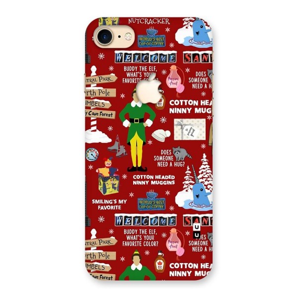 Christmas Cute Doodles Back Case for iPhone 7 Apple Cut