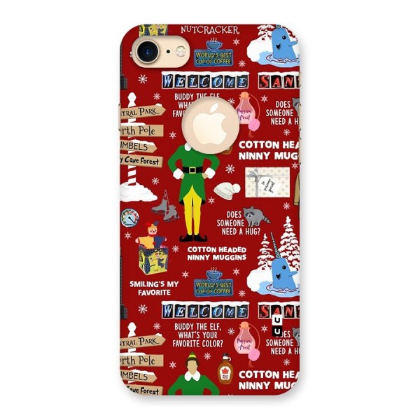 Christmas Cute Doodles Back Case for iPhone 8 Logo Cut