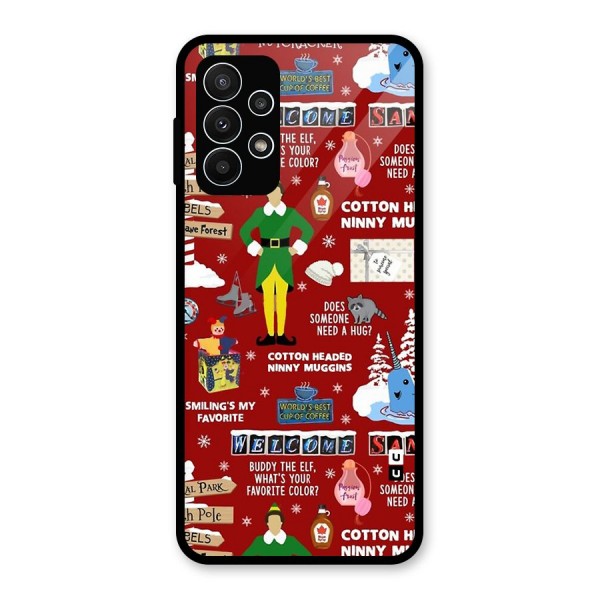 Christmas Cute Doodles Glass Back Case for Galaxy A23