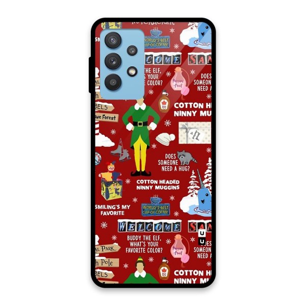 Christmas Cute Doodles Glass Back Case for Galaxy M32 5G