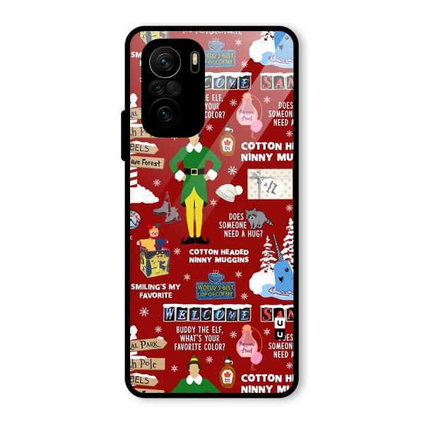 Christmas Cute Doodles Glass Back Case for Mi 11x