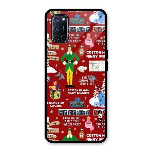 Christmas Cute Doodles Glass Back Case for Oppo A52