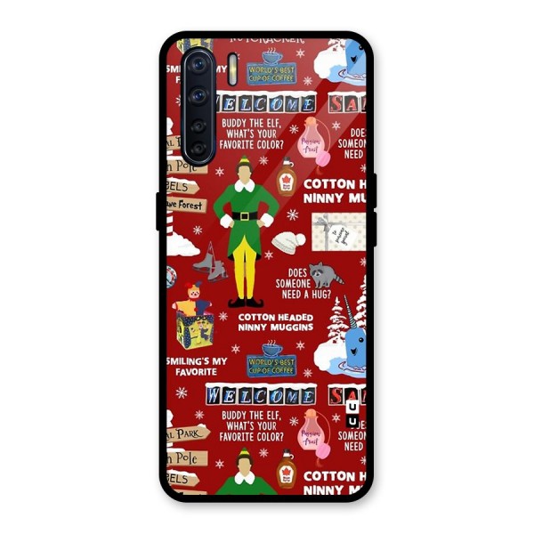 Christmas Cute Doodles Glass Back Case for Oppo F15