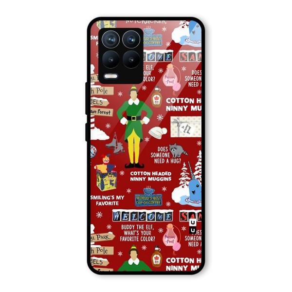 Christmas Cute Doodles Glass Back Case for Realme 8