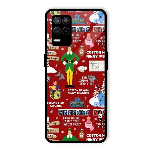 Christmas Cute Doodles Glass Back Case for Realme 9 5G