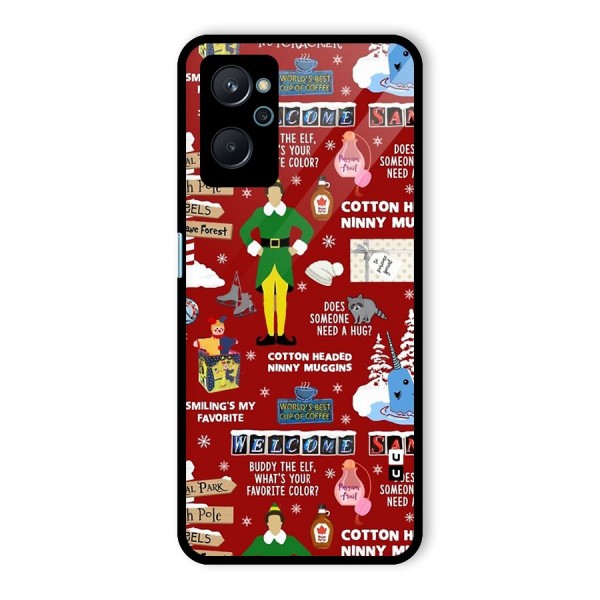 Christmas Cute Doodles Glass Back Case for Realme 9i