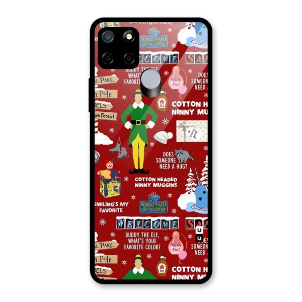 Christmas Cute Doodles Glass Back Case for Realme C12