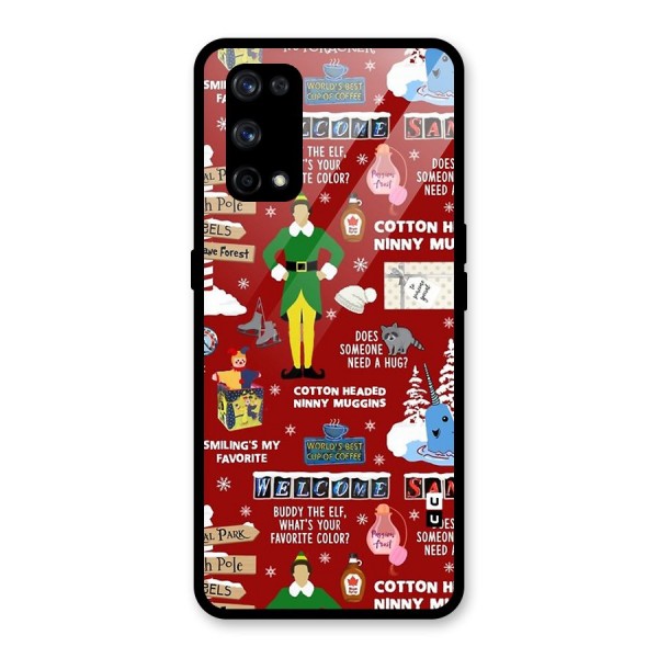 Christmas Cute Doodles Glass Back Case for Realme X7 Pro