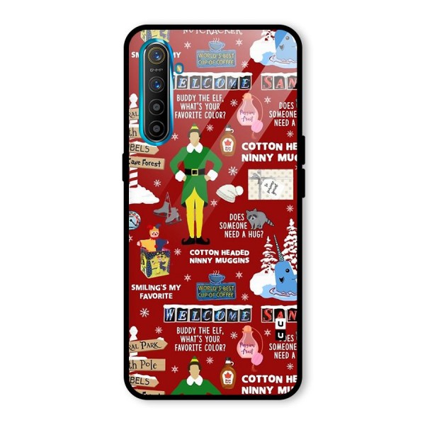 Christmas Cute Doodles Glass Back Case for Realme XT