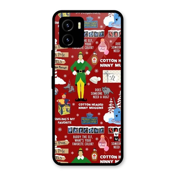 Christmas Cute Doodles Glass Back Case for Vivo Y15s