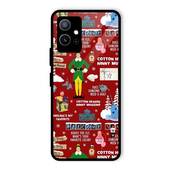 Christmas Cute Doodles Glass Back Case for Vivo iQOO Z6