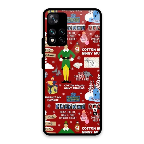 Christmas Cute Doodles Glass Back Case for Xiaomi 11i 5G