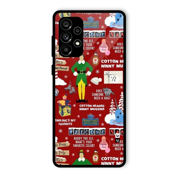 Christmas Doodles Glass Back Case for Galaxy A73 5G