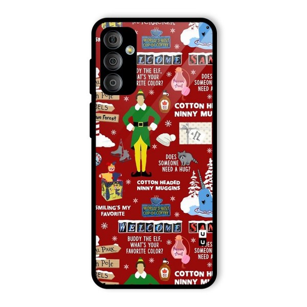 Christmas Doodles Glass Back Case for Galaxy F23