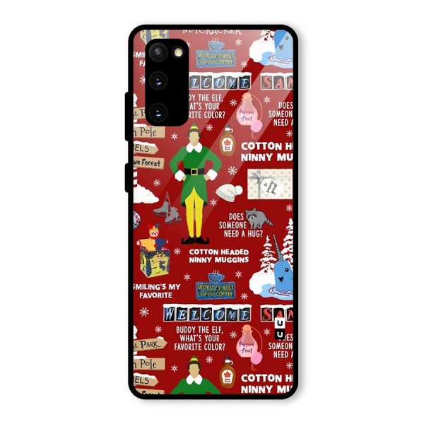 Christmas Doodles Glass Back Case for Galaxy S20 FE 5G