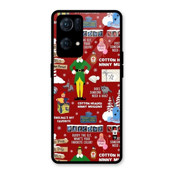 Christmas Doodles Glass Back Case for Oppo Reno7 Pro 5G