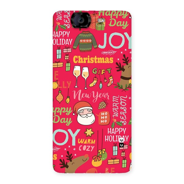 Christmas Joy Happy Day Back Case for Canvas Knight A350