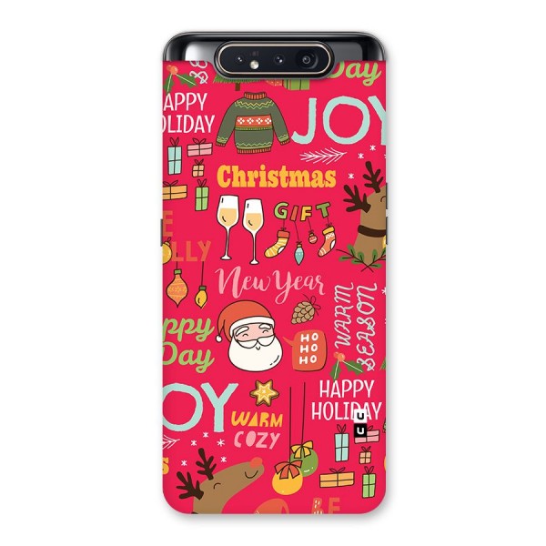 Christmas Joy Happy Day Back Case for Galaxy A80