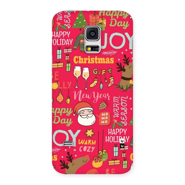 Christmas Joy Happy Day Back Case for Galaxy S5 Mini