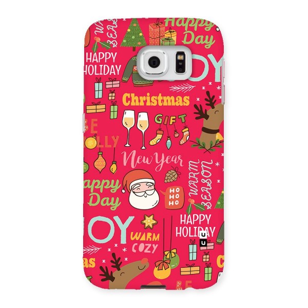 Christmas Joy Happy Day Back Case for Galaxy S6