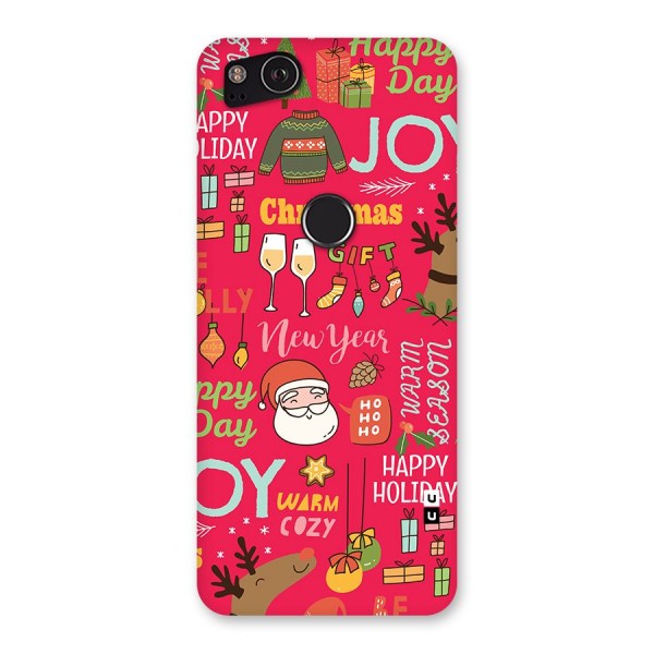 Christmas Joy Happy Day Back Case for Google Pixel 2