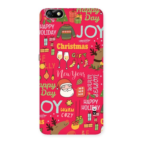 Christmas Joy Happy Day Back Case for Honor 4X