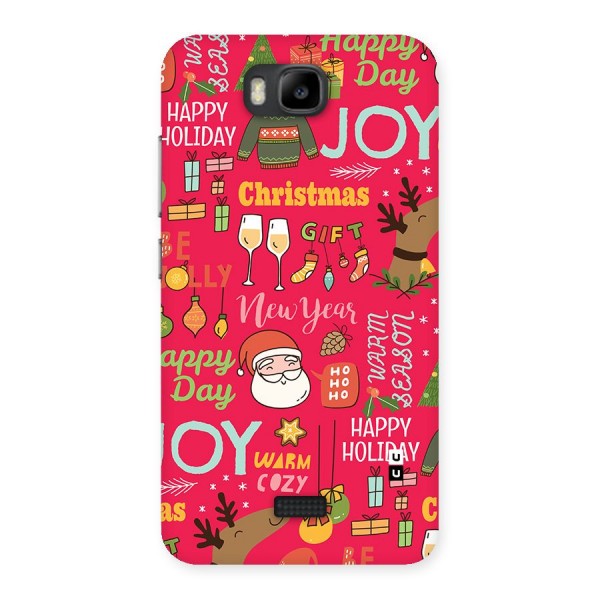 Christmas Joy Happy Day Back Case for Honor Bee