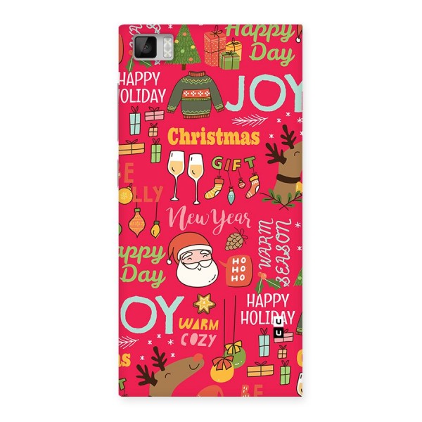 Christmas Joy Happy Day Back Case for Mi3