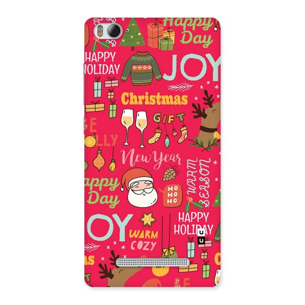 Christmas Joy Happy Day Back Case for Mi4i