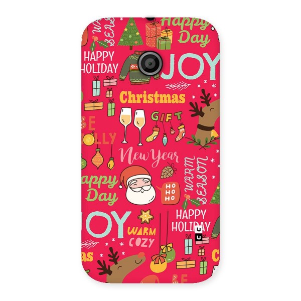 Christmas Joy Happy Day Back Case for Moto E