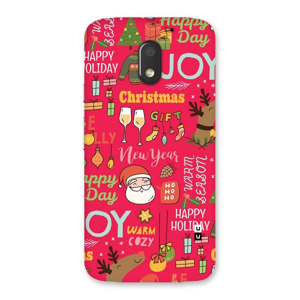 Christmas Joy Happy Day Back Case for Moto E3 Power