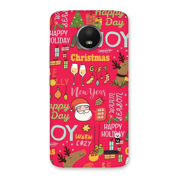 Christmas Joy Happy Day Back Case for Moto E4