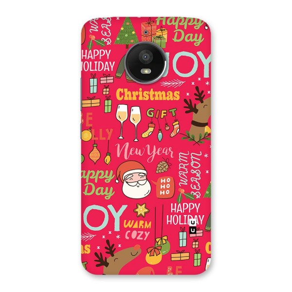 Christmas Joy Happy Day Back Case for Moto E4 Plus